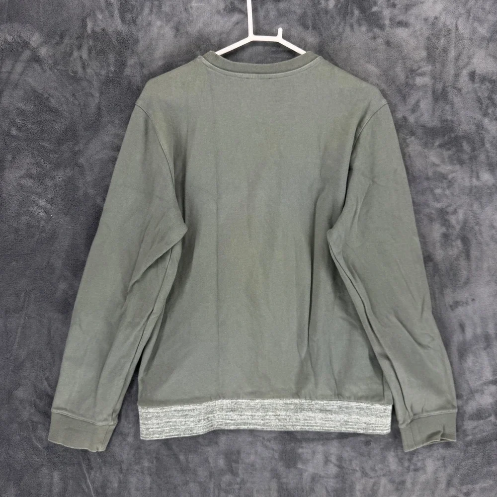 APC Rue Madame Paris Mens XXL Olive Green Sweatshirt Contrast Hem‎ RN 149947